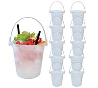 Seaux de glace, seau à glace pour les fêtes en plastique réutilisable à cocktails rhums de rhum 10pcs boivent des seaux de bière de vin 1L