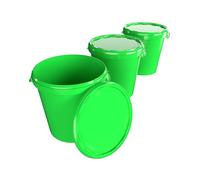 Seaux de stockage en polypropylène de 30 litres de la marque FixedByU - Vert - 31,5 x 30 x 36 cm - Lot de 3