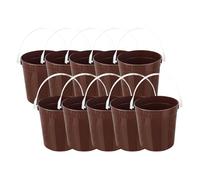 Seaux en plastique pour boissons de 950 ml avec couvercles et poignées - Motif flocon de neige - Pour cocktails, biscuits, boissons, collations, fêtes d'été à la piscine et fournitures KzW844 (café