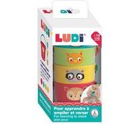 Ludi Jouets de bain – 4 seaux gigognes pour bébé, plage et piscine – À partir de 10 mois