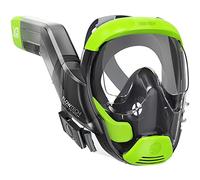 Seaview 180 V3 Masque de plongée intégral avec Tuba pour Adultes, Jeunes et Enfants - Masque Adulte avec système de Respiration avancé Flowtech - Design panoramique sur Les côtés - Citrus