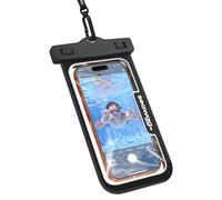 SEAWAG Next Pochette Étanche Smartphone, Sac Étanche IPX8 pour iPhone 16 15 14 & Samsung Galaxy S25 - Écran Tactile, Tour de Cou, Plage Piscine Plongée, Noir, Lot de 1