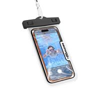 SEAWAG Next Pochette Étanche Smartphone, Sac Étanche IPX8 pour iPhone 16 15 14 & Samsung Galaxy S25 - Écran Tactile, Tour de Cou, Plage Piscine Plongée, Blanc/Noir, Lot de 1