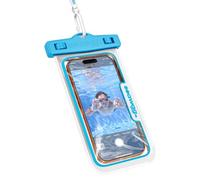 SEAWAG Next Pochette Étanche Smartphone, Sac Étanche IPX8 pour iPhone 16 15 14 & Samsung Galaxy S25 - Écran Tactile, Tour de Cou, Plage Piscine Plongée, Bleu/Blanc, Lot de 1