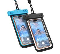 SEAWAG Next Pochette Étanche Smartphone, Sac Étanche IPX8 pour iPhone 16 15 14 & Samsung Galaxy S25 - Écran Tactile, Tour de Cou, Plage Piscine Plongée, Bleu/Noir, Lot de 2