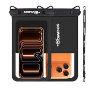 SEAWAG Pochette Étanche Smartphone avec Poche pour Clés, Sac Étanche IPX8 jusqu'à 7,5 po Plus pour iPhone & Samsung, Écran Tactile, Tour de Cou, Plage Voyage Natation