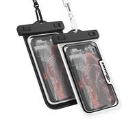 SEAWAG Pochette Étanche Smartphone Flottante, Sac Étanche IPX8 pour iPhone 16 15 14 & Samsung Galaxy S25 Next, Écran Tactile, Tour de Cou, Plage Piscine Plongée, Noir/Blanc, Lot de 1