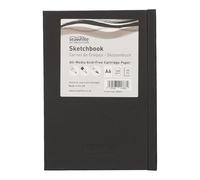 SEAWHITE 32415 - Black Cloth carnet de croquis, carnet de notes, Sketch Book, 140 g/m² papier universel adapté aux supports secs et humides comme le crayon, le marqueur, l'encre ou l'aquarelle