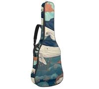 Seaworld Whale Sac de guitare acoustique peint à la main avec bandoulière réglable et crochet arrière, convient pour guitares électriques, basses, guitares classiques, ukulélé, 41 cm, Baleine Seaworld