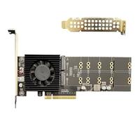 SEAYACK 4Port Channel PCIe4.0 Expansion Card Supporting 4X NVMe HDDs Concurrents Access and Advanced Thermals Management PCIe Compatible Storage Card