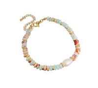 SEAYACK Chaîne de perles en pierre naturelle tissée à la main avec pendentif en perles pour femme, Perles