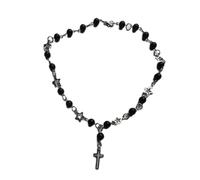 SEAYACK Collier ras du cou chapelet gothique fait à la main unique et tendance d'inspiration rétro Bijoux pour femme Chaîne clavicule, Cross pendant, Métal