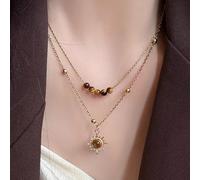 SEAYACK De Perles À Double Couche avec Pendentif Fleur Fashion Bijoux Vintage pour Amant De Mode en Pierre Vintage