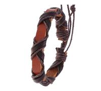 SEAYACK Handcraft Twining Designs Bracelet en cuir synthétique robuste pour homme et femme Cadeau spécial Tenue décontractée Noir Marron, cortex
