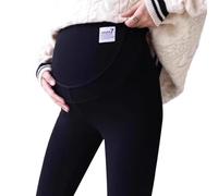 SEAYACK Leggings de grossesse taille réglable couche intérieure en polaire pantalon de maternité pour femmes attendues leggings de maternité chauds, Noir , large size L
