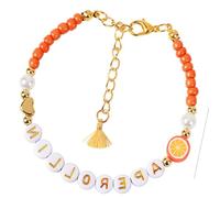 SEAYACK Summers Apero Party Bracelets Citrus Junos Perles en Or Blanc Réglable avec Carte Réglable avec Lettres en Perles