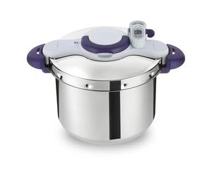 SEB - Autocuiseur Clipsominut Perfect itres Violet - Cuisson rapide - 9 L | Cocotte minute induction pour 6 à 8 personnes - Cuisson rapide - Ouverture une main - Minuteur intelligent - Panier vapeur