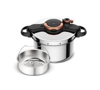 SEB Clipso Minut’ Easy+, Cocotte-minute 6 L, 4/6 personnes, Cuisson rapide, Fabrication française, Ouverture à une main, P4620729