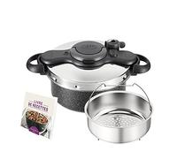 Seb Clipsominut'Ultra Resist Finition Pierre Cocotte-minute 5 L + livre recettes, Autocuiseur induction, Effet Pierre, Utilisation simple, Fabriqué en France P4705105