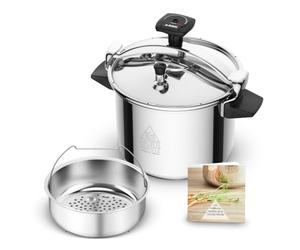 SEB - Cocotte-minute Authentique - Cuiseur vapeur rapide - 9 L | Cuiseur vapeur rapide pour 7 à 10 personnes - Préserve les nutriments - Fabrication française - Système de sécurité intégré
