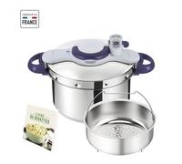 SEB P4620800 Cocotte-minute 7,5 L, Induction, Autocuiseur inox, Cuisson pression, Léger, Livre recettes, Fabriqué en France, Violet