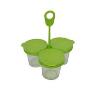 SEB Set de 3 verrines avec support pour cuiseur vapeur XA500039 vert
