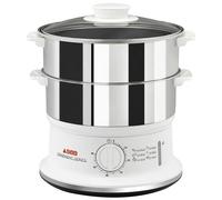 SEB VC1451 Cuiseur Vapeur - Pratique - 980W - 2 Bols Inox Compactables - Minuterie 60 Min - 6L - Arrêt Automatique - Design Moderne - Compatible Lave-Vaisselle