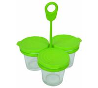 SEB Set de 3 verrines avec support pour cuiseur vapeur XA500039 vert