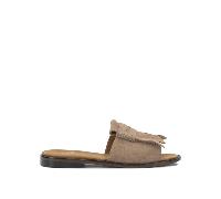 Sebago claquettes femme beige fringes en daim avec maxi franges - 8