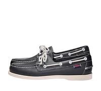 Sebago Portland Chaussures bateau - Mocassins en cuir pleine fleur, cousus à la main avec doublure en cuir et semelles extérieures en caoutchouc antidérapant non marquantes, Bleu marine, 13