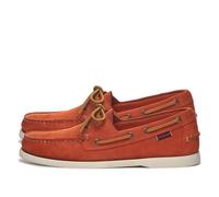 Sebago Portland Roughout Chaussures bateau - Mocassins en cuir rugueux cousus à la main avec doublure chaussette en cuir et semelles extérieures en caoutchouc non marquantes et antidérapantes - Cognac