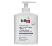 SEBAMED Émulsion lavante sans savon au sel de mer avec distributeur de 200 ml, pour un nettoyage particulièrement doux des peaux sèches et sensibles, convient pour le nettoyage des mains, du visage et