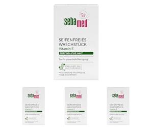 Sebamed Nettoyant sans savon 100 g, avec vitamine E, pour un nettoyage quotidien doux et en profondeur des peaux sensibles, convient pour le nettoyage des mains, du visage et du corps (Lot de 4)