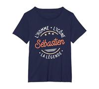 Sébastien l'homme L'Icône La Légende T-Shirt, Femme Grandes Tailles, Bleu Marine, 5X