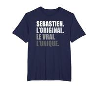 Sebastien L'original Le Vrai L'unique Cadeau Personnalisé T-Shirt, Homme Grandes Tailles, Bleu Marine, 3X Tall