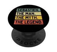 Sebastien The Man The Myth The Legend Funny Personnalisé PopSockets PopGrip Adhésif