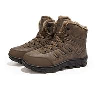 Sebasty Bottes de Neige à La Mode d'hiver,Chaussures Chaudes en Molleton pour Hommes,épaississement en Fausse Laine,Chaussures en Coton Doux,Confortables et Chauds,Brown-43