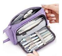 SeBeLi Trousse à Crayons de Grande capacité Durable pour école, étudiant, Stylo, Papeterie, Maquillage, cosmétique, pour Filles, 20 x 11 cm (Violet)