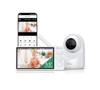 Sebikam Babyphone Vidéo 5,5 Pouces avec Caméra Bébé 2K 3MP, Double Mode FHSS sans WiFi & WiFi avec Application, Batterie 4000mAh, Vision Nocturne, Audio Bidirectionnel, Mode VOX