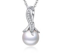 Sebina Collier avec pendentif en perle pour femme, en argent sterling 925, cadeau d'anniversaire, de Noël pour épouse, maman, fille, petite amie, elle