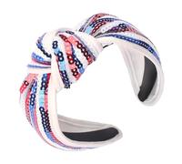 SeBneny Bandeau à paillettes pour femmes et filles du 4 juillet - Bandeau noué - Rouge, blanc et bleu - Drapeau américain - Accessoire pour cheveux - Cadeau