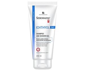Seboradin ICHTHYOL Shampooing et gel antipelliculaire pour peaux sensibles atopiques 2 en 1, contient de l'ichtyol blanc, de l'extrait de racine de bardane et de la glycérine (200 ml)