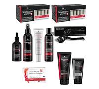 SEBORADIN Maria Black PRO Homme - Ampoules - Derma Roller - Sérum Nuit Antichute Cuir Chevelu - Shampooing - Lotion - Gommage Cuir Chevelu - Crème Visage - Gel Douche 2en1 - Pro Care Complex