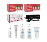 SEBORADIN Maria Red Set - Derma Roller - Ampoules Forte - Sérum Fitocell - Sérum de Nuit - Gommage Enzymatique - Shampooing - Baume Hydratant - Crème Capillaire