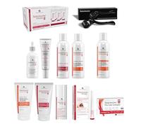 SEBORADIN Maria White Set PRO - Derma Roller - Gommage Professionnel - Sérum Fito Cell - Shampooing x2 - Masque - Activateur Sourcils Cils - Masque Revitalisant - Après-Shampooing - Vitamines