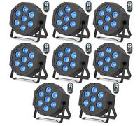 SEBRUANC RGBW Lampe de Scène, 8PCS 70W Par LED DMX Eclairage Scene avec Télécommande 8 Modes Jeux de Lumiere pour Soiree, DJ, Bar, Mariage, Noël, Halloween