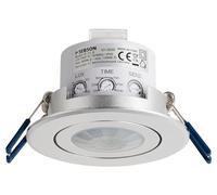 SEBSON 2X Détecteur de Mouvement Intérieur, Encastré, LED adapté, Montage au Plafond, programmable, Capteur Infrarouge, Portée 3-8m/ 360°, orientable, Max. 1200W/ 600W