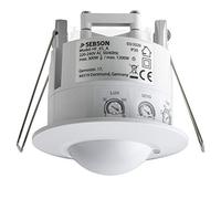 SEBSON 2X Détecteur de Mouvement Intérieur, Montage Encastré au Plafond, HF Capteur, LED Compatible, Programmable, Portée 2-16m/ 360°, Max. 1200W/ 300W