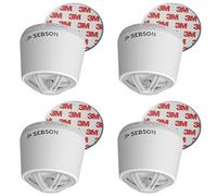 SEBSON 4X Détecteur de Chaleur avec Pile intégrée au Lithium Longue durée (10 années), sans vis, Mini Détecteur de Chaleur pour la Cuisine/Salle de Bain, Ø50 x 43,5mm, Magnetic, adhesif