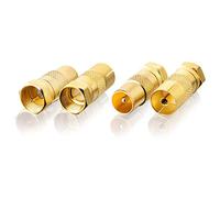 SEBSON Adaptateur SAT Antenne - F Mâle vers Coaxial Mâle et Femelle (IEC) - Adaptateur de Câble d'Antenne